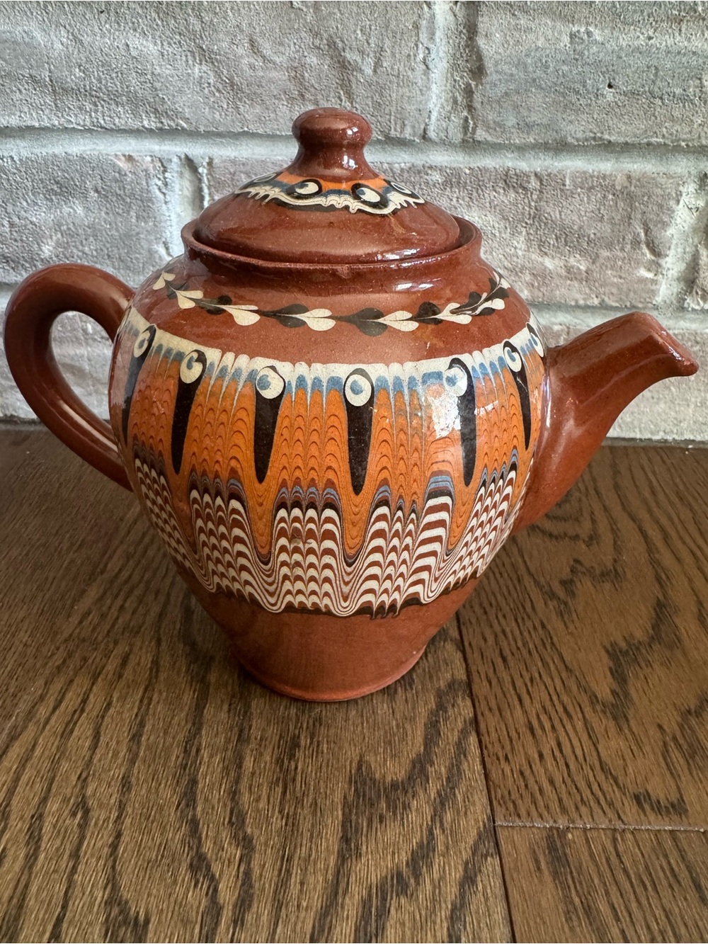Vintage Bulgarian Troyan Pottery Teapot